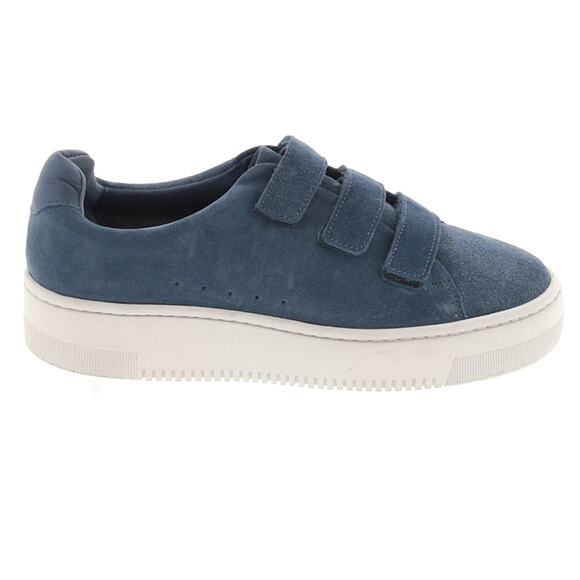 SANDRO Anita blue suede leather 3 strap low top sneakers shoes bleu denim 36 NEW - Picture 2 of 7